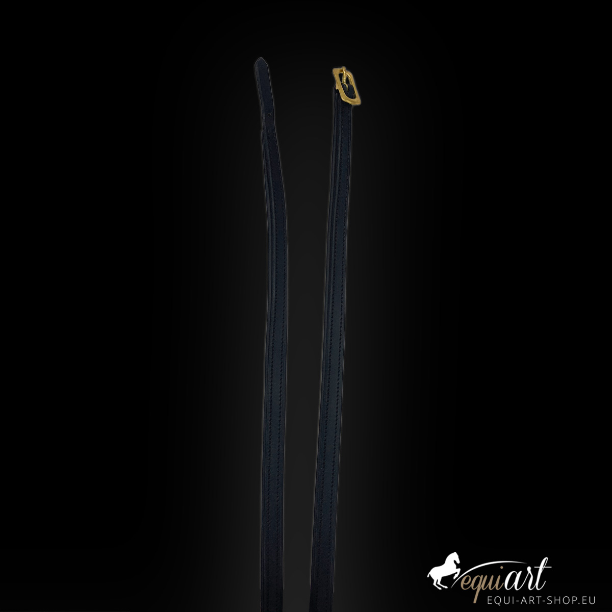 Lederzügel Soft Feel - Schwarz , Schwarz , Messing